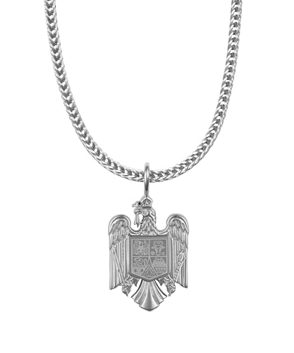 Chaîne Aigle Roumanie Homme collier acier inoxydable armoiries pays