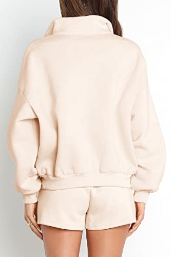 Image of AUTOMET Women's Oversized 2 Piece Lounge Matching Sets Half Zip Sweatshirts Sweatsuit
