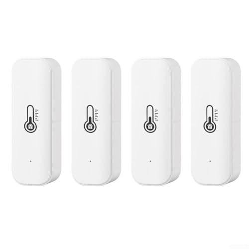 babominimer babominimer WiFi-Feuchtigkeitstemperatur-Monitor, für Tuya Smart-Hygrometer-Thermometer, kabelloser Temperatur- und Feuchtigkeitssensor für drinnen und draußen (4 x WLAN)