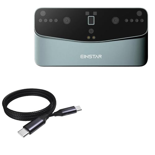 BoxWave Cable Compatible with Umax EinStar Vega 3D Scanner - DirectSync PD Cable (3ft) - USB-C to USB-C (100W), Type C Braided Charge and Fast Sync - Jet Black