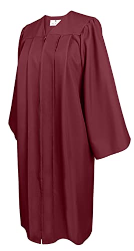 GradPlaza Matte Choir Robe for Church Baptism Officiant Confirmation Costume,Graduation Gown for School,Judge Robe,Pastor Robes Maroon Size 51FF