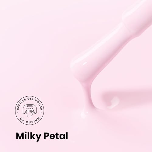 Image of Beetles Baby Pink Gel Polish - Milky Petal 15ml /0.51Oz, Light Pink Gel Nail Polish for Pastel Nails, Same Color Bottle STAY SHINING Series, Long-Lasting Soak Off UV LED Lamp | Color-Matched Bottle Design, Soak Off UV LED Light Pink Gel Nail Polish, Long-Lasting for DIY Beginners & Salon Pros