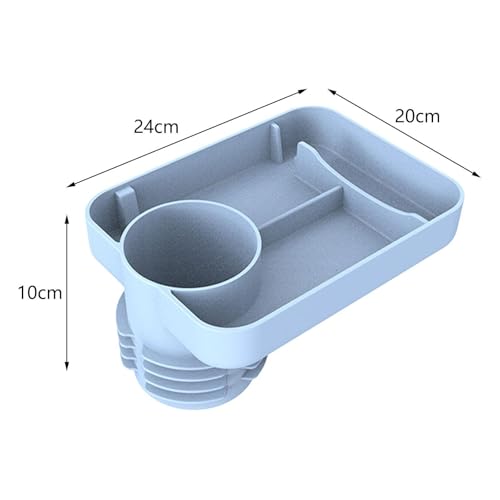 Image of Car Seat Cup Holder Snack Tray - Silicone Food Trays for Travel with Expandable Soft Rubber Base Fits Most Cup Holders Portable Accessories Essentials for Small Fruit, Toys Blue