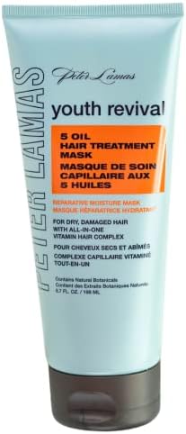Peter Lamas Youth Revival 5 Oil Hair Treatment Mask | Deep Conditionitiong Hair Mask to Hydrate, Boost Shine and Repair Hair | For Dry, Damaged and Color Treated Hair | Vegan, Sulfate & Paraben-Free (1 PACK)