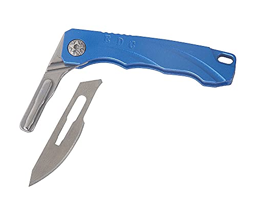 Tungyi Daily Pocket Folding Utility Knife With Key Ring And 10 Replaceable Quick Change Blades, Ultra Compact And Lightweight (Blue) #TOP4