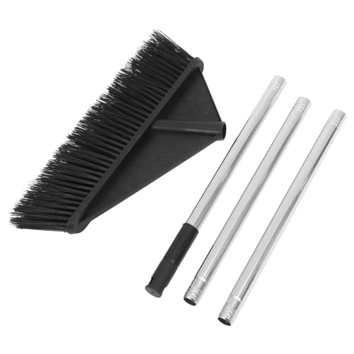 GOOHOCHY Efficient Floor Cleaning Tool Large Broom Long Handle Stiff Bristle Brush Black for Kitchen Patio