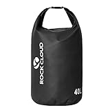 ROCK CLOUD Dry Bag Waterproof 40L Dry Sack for Kayaking Rafting Boating Beach Surfing Swimming Canoe Camping Hiking Fishing Ski, Black