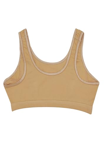Image of DChica Essentials Sports Bra for Girls (Pack of 2) Cotton Non-Padded Full Coverage Beginners Non-Wired T-Shirt Gym Yoga Workout Bra with Regular Broad Strap, Training Bra for Teenagers