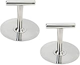 Korean Style Pancake Hotteok Hand Presser All Stainless Steel T-shape Handle Easy to Press Round Plate 2 PCS