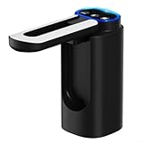 Automatic Water Bottle Dispenser for 18L/12L/8L/5L Jug Bottles, USB-C Rechargeable 1200mAh Electric Drinking Water with Food-Grade Silicone Hose & Preset Volume Modes(Black)