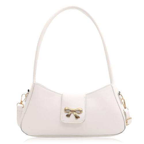 BACH AND BOOZY Handtasche Damen Schultertasche Y2K Shoulder Bag Women Tote Purse Kleine Handtaschen mit Bogen Cute Ita Bag Ästhetische Tasche Geldbörse