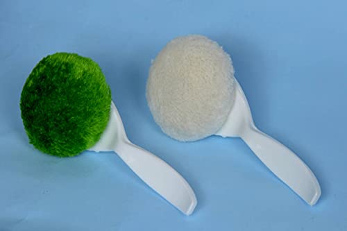 Image of The ChipmunK Store's Makeup Powder puff Combo with handle (Green, White)