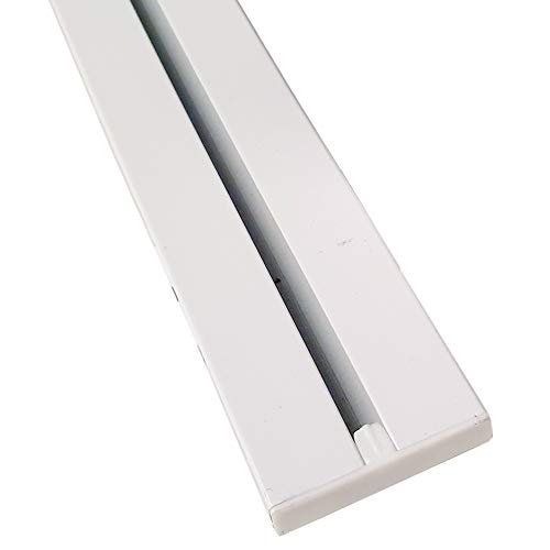 Rail de rideau blanc en aluminium - Toutes les longueurs jusqu'à 480 cm - Rail plat (7 mm) - 1/2/3/4 voies - Avec patins à rideaux