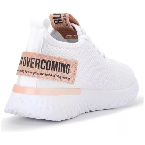 Tênis Feminino Preto Esportivo Para Academia de Caminhada Leve Meia (Branco/Nude, BR, Adulto, Numéri