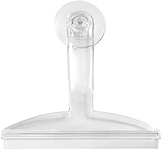 iDesign 22200 Shower Squeegee, Small Window Squeegee with Strong Suction Cup Made of Plastic, Practical Shower Screen Wiper with Wide Lip for Bathroom, Clear