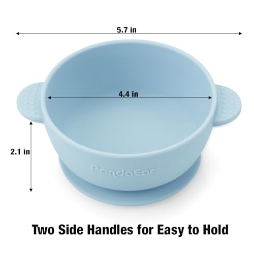 image for PandaEar 3 Pack Baby Bowls with Suction| Stay Put Silicone Food Bowl f