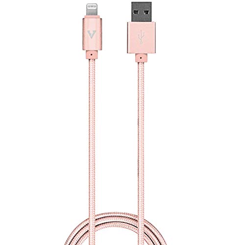 iPhone Charger Cable [2 FT] by vCharged  MFi Certified Lightning Cord Compatible with iPhone 12 Pro Max/11 Pro/X/Xs/iPad Air/Mini/AirPods (Pink/Rose Gold)