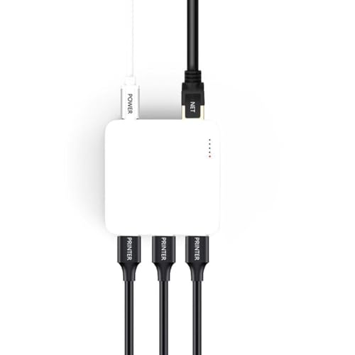 HFSAZJ Servidor de impresión de red multiinterfaz Np332, servidor de impresión de red USB Np332 de 3 puertos, puede soportar 3 impresoras USB al mismo tiempo