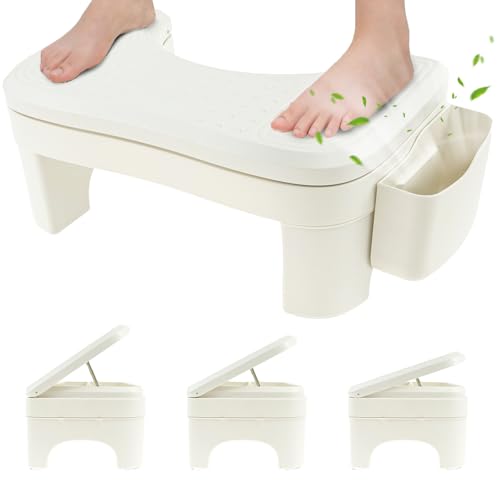 Tcwhniev Toilet Poop Stool with Storage Box, Height Adjustable Toilet Poop Stool Squat Adult, Non Slip Squatty Potty Stool Weight Bearing Squatting Stool Improve Squatting Posture for Adults Bathroom