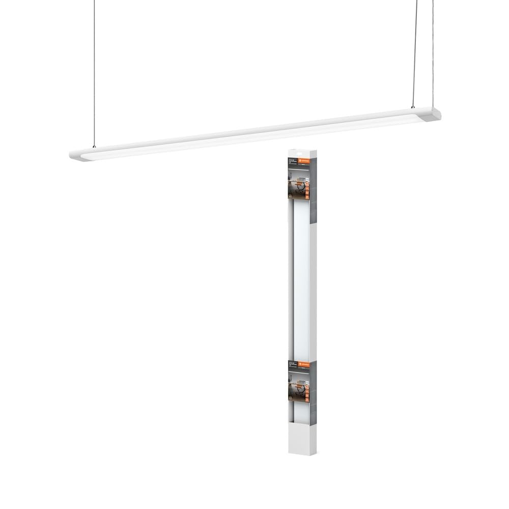 LEDVANCE Office Line Slab, płaska lampa sufitowa do biura, 1,2 m, 40 W, 4400 lm, 4000 K, 840 zimna biel, 3-stopniowe przyciemnianie, białe aluminium IP 20