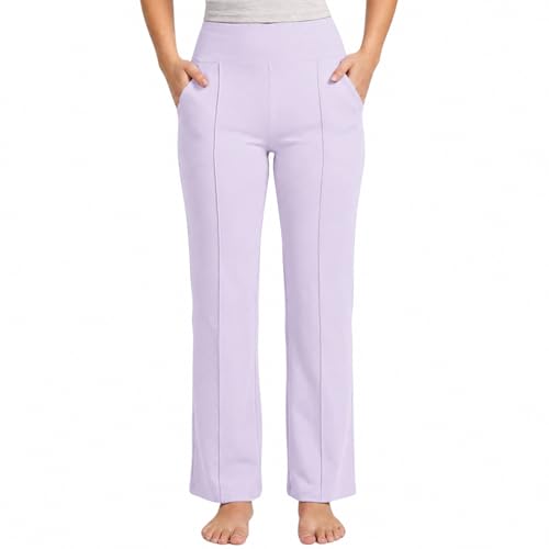 Image of NINQ Women High Waist Flare Pants Lite Regular | Smart Casual Korean Trouser for Office Wear, Gym, Sports, Travel & Daily Styling