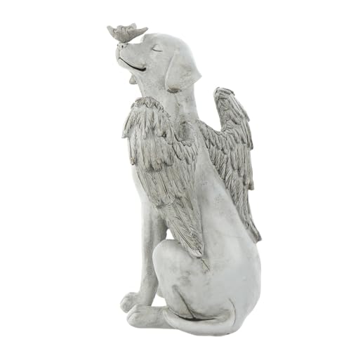 Piedras conmemorativas para perros Housoutil de resina con figura de ángel para jardín 2