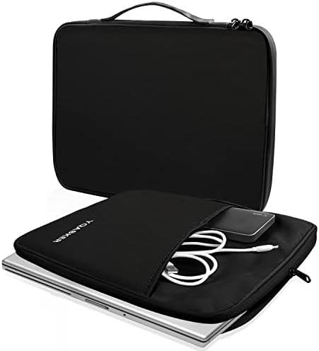 YQABKFR Laptop Sleeve, 9.7 Inch Laptop Case with Accessory Pocket, Durable Water Resistant Laptop Bag for Ipad, HP, ASUS, Dell, Lenovo, Black