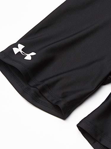 Under Armour Shorts de Bicicleta HeatGear Armour para Meninas, Black (001)/White, Youth Large
