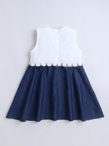 Image of Dresses for Kids Girls, Stylish Knee Length Once Piece Denim Frocks for Girls, Casual Dress for Summer & Special Occasion