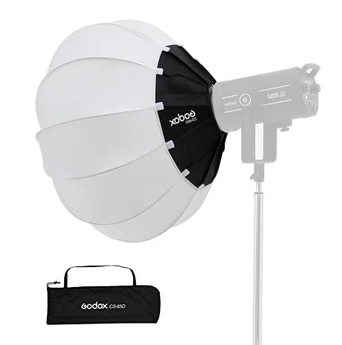 Godox Lantern Softbox 65 cm (26 Pulgadas) Globe Softbox con Montaje Bowens Extiende la compatibilidad para luz LED/Flash de Estudio/Flash monolight y Otros (CS65D)