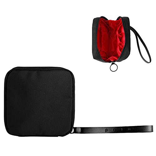 Patu Handy Beauty Stuff Carry Case, Makeup Cosmetic Bag, Women Facial Cleanser Skincare Kit Pouch, Pencil Clutch, Portable Electronics Accessories Organizer, Black