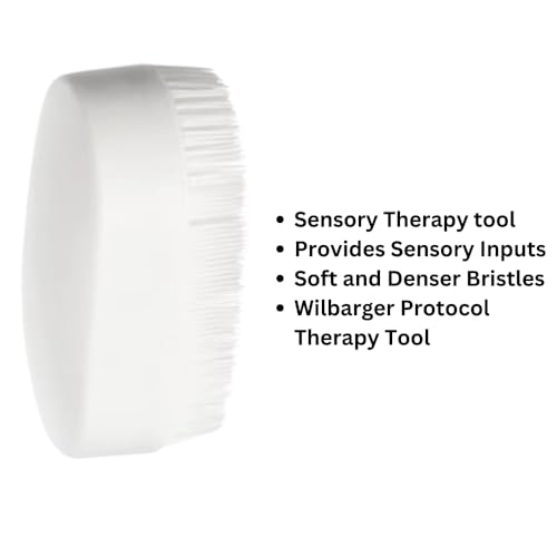 Image of B-Arm Sensory Brush For Autism Kid,Adult |Soft Bristle Therapressure Brush Scalp Massager Manual For Occupational Therapy For Head | Wilbarger Protocol Brush For Promoting Sensory Integration , White