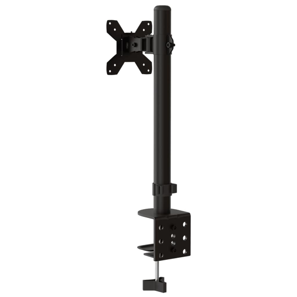 Supporto per monitor nero in acciaio VESA 75 100 mm, regolabile in altezza, orientabile, inclinabile, girevole, per schermi da 13-32 pollici, fissaggio stabile, universale, per ufficio