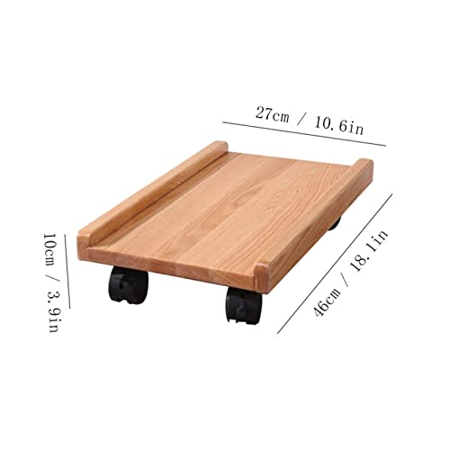 Soporte para CPU móvil con ruedas, soporte de madera para computadora, tamaño pequeño miniatura 2