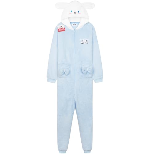 Hello Kitty Sanrio Cinnamoroll Pijama Entero Niña y Adolescente con Capucha, Pijama Una Pieza, Polar Ropa de Dormir, Regalos de Anime (9-10 Años, Azul Cinnamoroll)