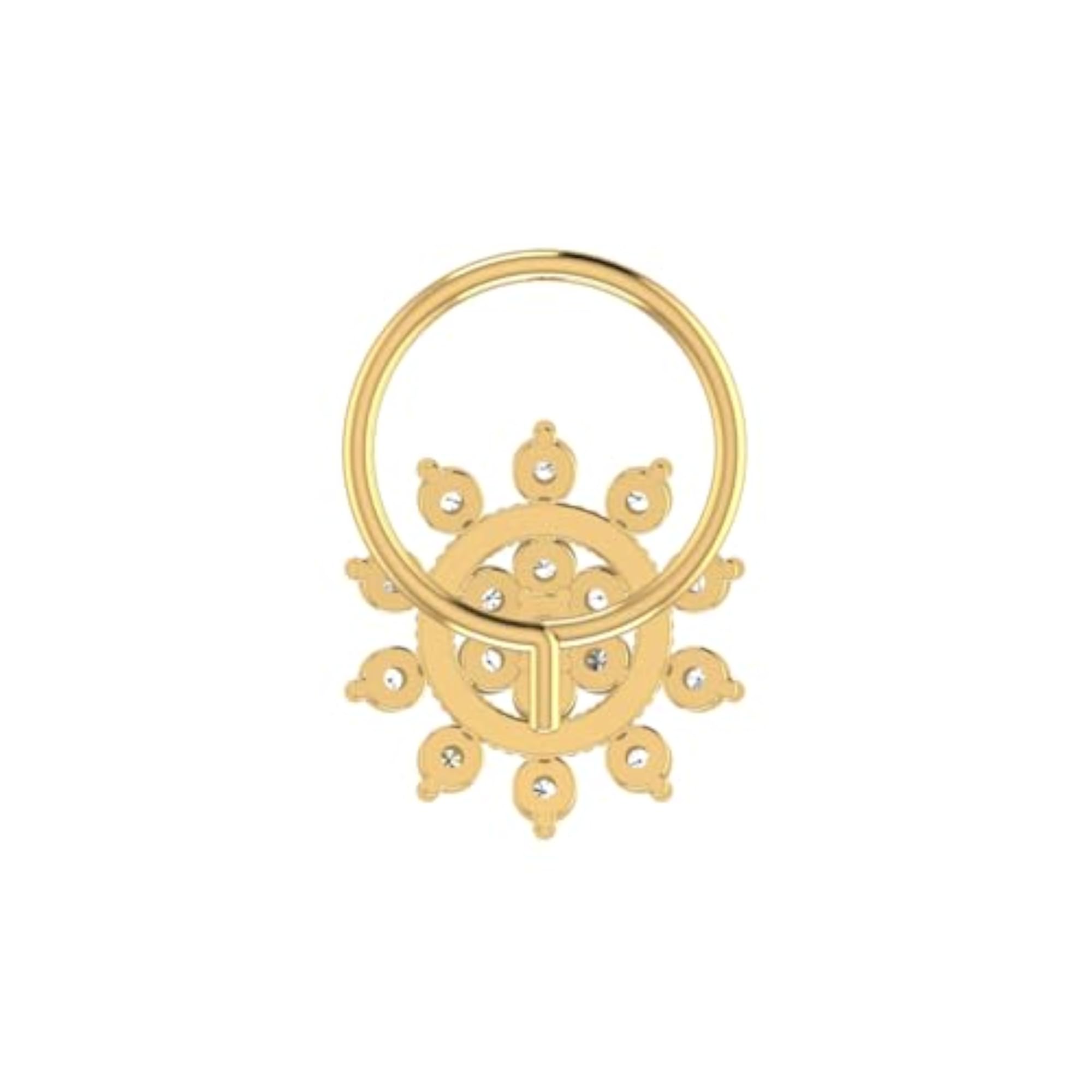 Women's 9K BIS Hallmarked Yellow Gold Stud Nosering