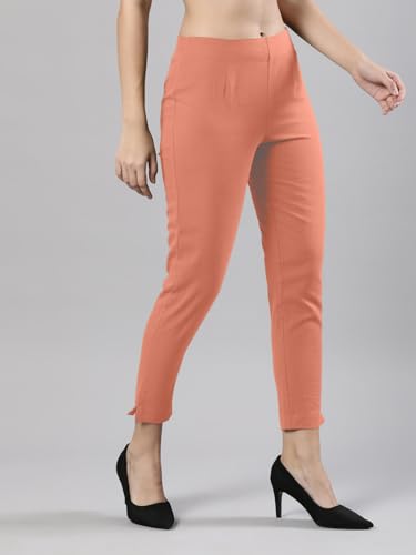 Image of Femmora Comfortable Fit Solid Straight Pant, Breathable Cotton Fabric with Side Zip Button Closure, for Women, Pack of 1