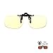 Blue Light Filter Clip On Glasses,Shileded Blue Light Blocking Computer/Gamer Glasses Flip Up Anti Eye Strain UV Protection with Amber Tint Lens-FDA Registered(Yellow+Brown)