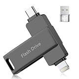[Ohne App] USB Stick 512GB für iPhone MFi-zertifizierter, Lncnnk 3 in 1 Flash-Laufwerk, Lightning USB 3.0 Speicherstick Fotostick, USB C Stick für iPhone/iPad/OTG Android Handy/Mac/PC,Schwarz