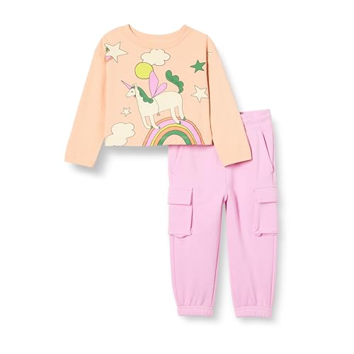 Image of Amazon Essentials Girls and Toddlers' Long Sleeve T-Shirt and Pull on Pants Set