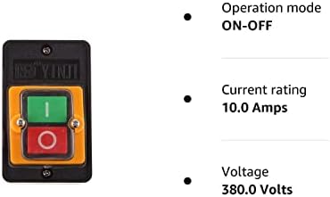 Cutting Machine Bench Drill Switch Waterproof Push Button Switch Power On/Off fit for KAO-5 / BSP210F-1B 10A 380V
