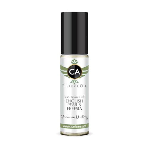 CA Perfume Impression of English Pear &amp; Freesia Unisex Eau De Parfum Chypre Fruity Scent Long Lasting Unisex Fragrance Travel Size TSA Ready for Day and Night Wear 0.33 Fl Oz 10ml