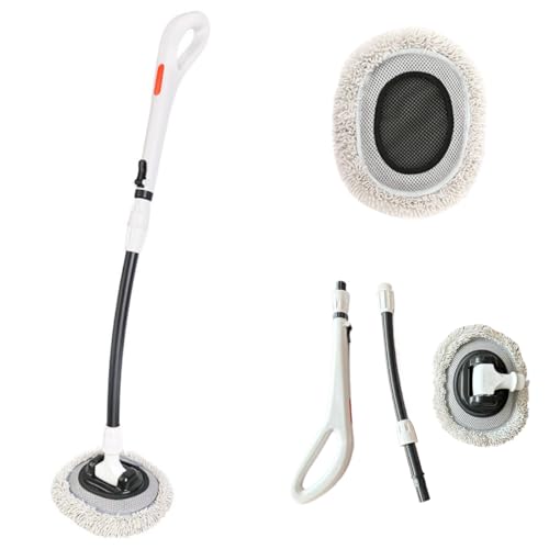 Image of 3-Section Telescopic Car Wash Brush with 15 Curved Aluminum Alloy Handle & 180 Adjustable Head | Non-Scratch Brush for Car Truck RV Boat Wheel Well Solar Panels Cleaning