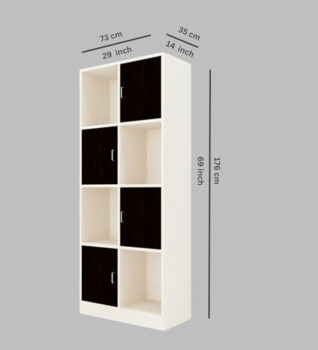 Image of SPECIALITY PANELS 8 Shelf Kitchen Cabinet | Multipurpose Wooden Storage Cupboard with Doors | Semi Open Pantry Organizer | Tall Space Saving Storage Unit for Kitchen Living Room Home | Display Rack