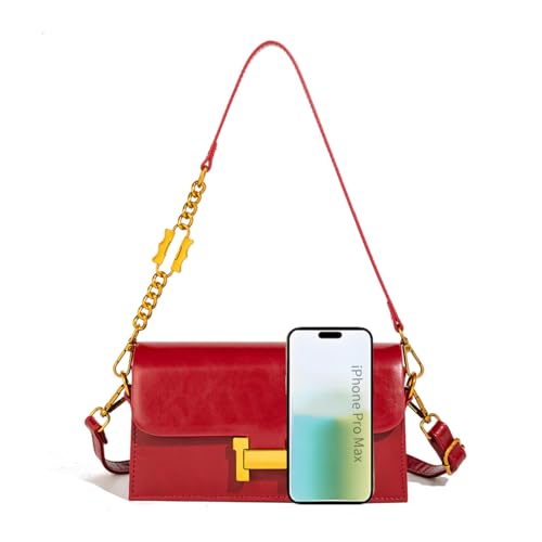 Small Cute Women Shoulder Bag, Mini Lady Leather Crossbody Bag, Classic Luxury Designer Handbags Women (Burgundy)