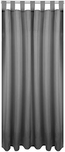 Bestlivings Blickdichte (Anthrazit) Gardine mit Schlaufen in 140x245 cm (BxL), Vorhang Dekoschal als Sichtschutz
