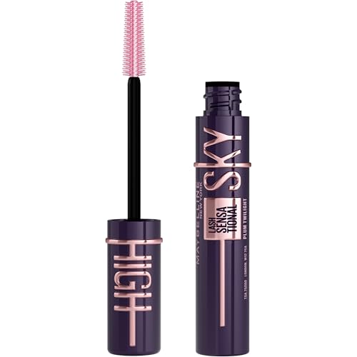 Maybelline New York Lash Sensational Sky High Mascara, Volumising & Lengthening Mascara, Washable Flake-Free Formula Infused with Bamboo Extract & Fibres, 7.2 ml, Shade: Plum Twilight