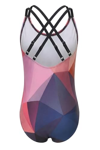 Image of Moon Tree Girls One Piece Swimsuits, Adjustable Double Straps Bathing Suits for Kids Girls Hawaiian Swimwear 3-16 Years