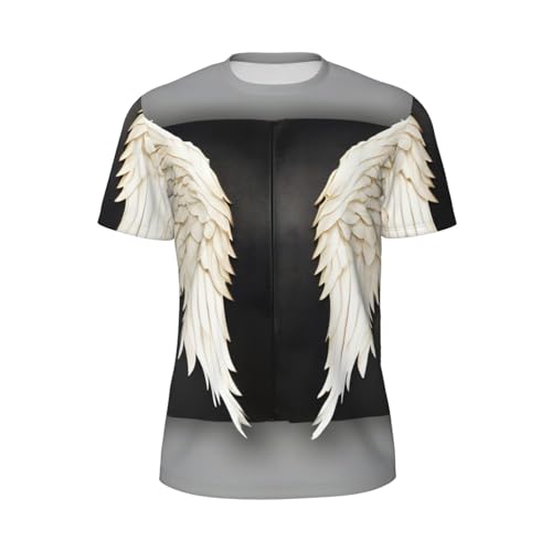 Angel Feathers Dry Fit T-shirt da uomo, traspirante, maglietta da