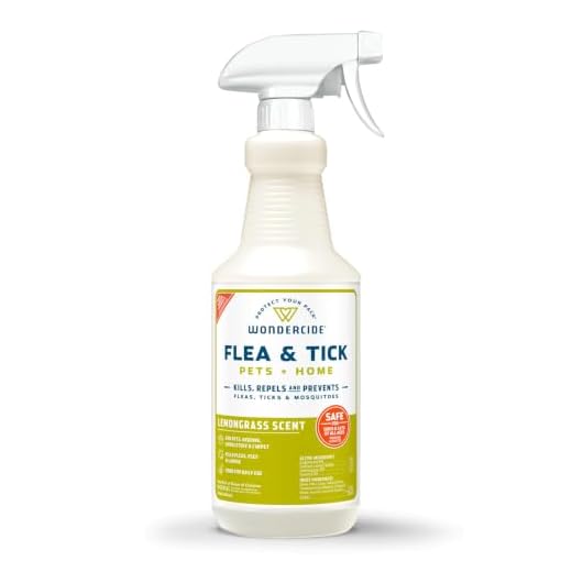 Wondercide - Flea, Tick & Mosquito Spray for Dogs, Cats, and Home - Flea and Tick Killer, Control, Prevention, Treatment - with Natural Essential Oils - Pet and Family Safe - Lemongrass 32 oz